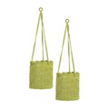 Heritage Lace 8 x 8 x 8 in. Mod Crochet Hanging Baskets, Citron Green - Set of 2 MC-1080CG-S